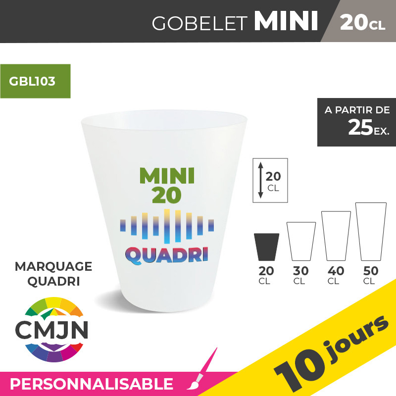 Gobelet MINI 20cl - Quadri